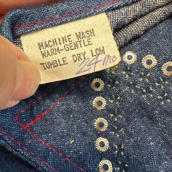 Little Bits Vintage Denim Western Overalls - Picture 9 of 9